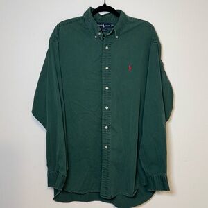 SOLD Vintage Ralph Lauren Blake Button Down Long Sleeve Forest Green Relax XL